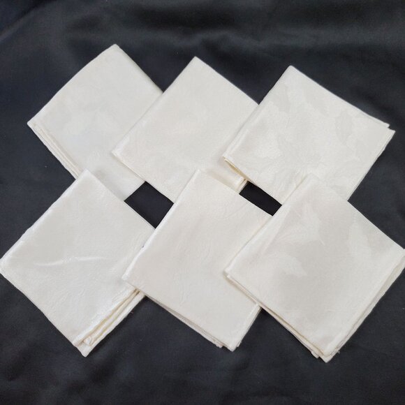 VTG Lenox Christmas Holiday Nouveau Dinner Napkins, 10” Square Set of Jacquard - Picture 8 of 10